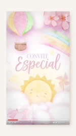 Convite Animado Aniversário 365 Dias de Sorrisos - Menina