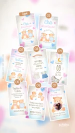 Convite Animado Chá Revelação Quartinho dos Ursos C