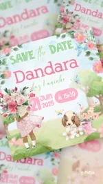 Save the Date Aniversário Nosso Jardim Encantado Morena