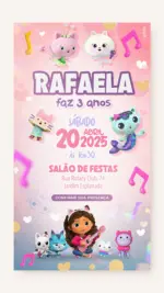Convite Digital Aniversário A Casa Mágica da Gabby