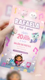 Convite Digital Aniversário A Casa Mágica da Gabby