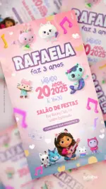 Convite Digital Aniversário A Casa Mágica da Gabby