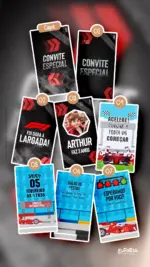 Convite Animado Aniversário Foi dada a Largada Fórmula 1