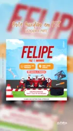 Convite Animado Aniversário Foi dada a Largada Fórmula 1