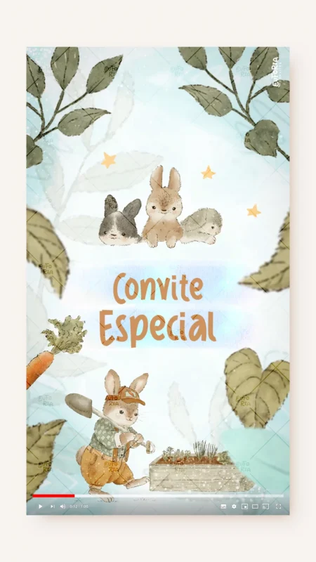 Convite Animado Aniversário Caça os Ovos de Páscoa