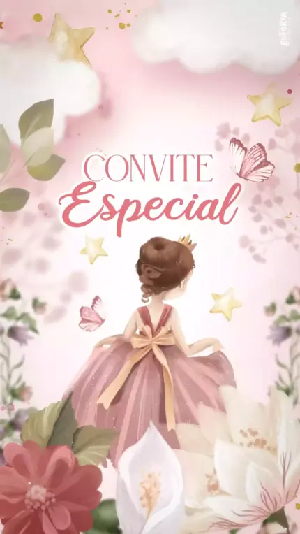 Convite Animado Aniversário Minha Pequena Princesa