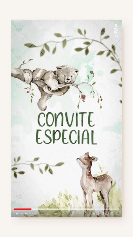 Convite Animado Aniversário Aventura no Bosque