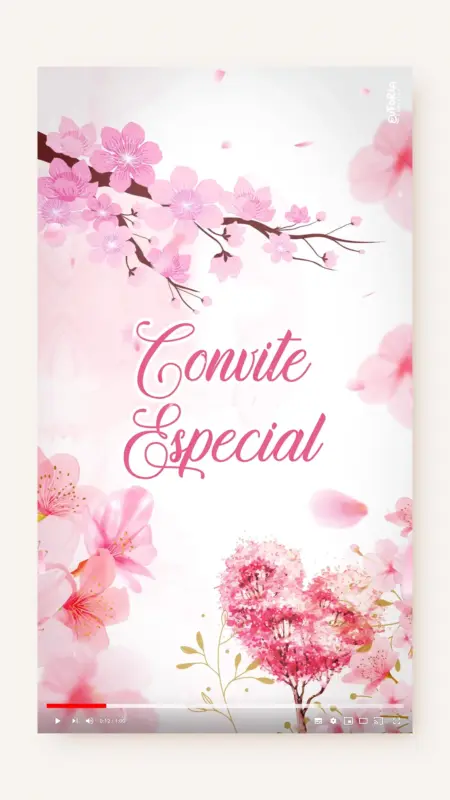 Convite Animado Aniversário Jardim das Cerejeiras