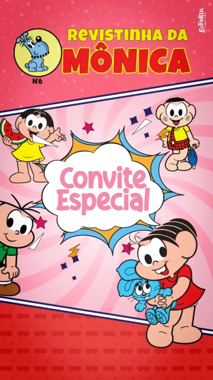 Convite Animado Aniversário Revistinha da Turma da Mônica