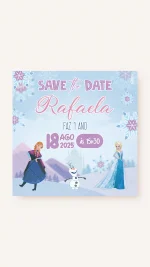 Save the Date Aniversário Castelo Frozen