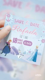 Save the Date Aniversário Castelo Frozen