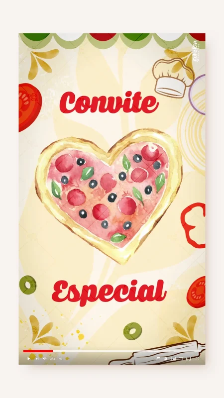 Convite Animado Aniversário Tarde da Pizza