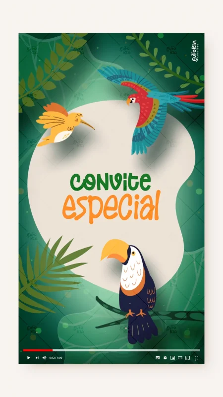 Convite Animado Aniversário Festa da Fauna Brasileira