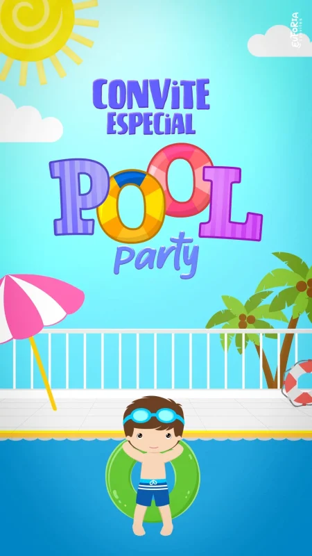 Convite Animado Aniversário Pool Party dos Meninos