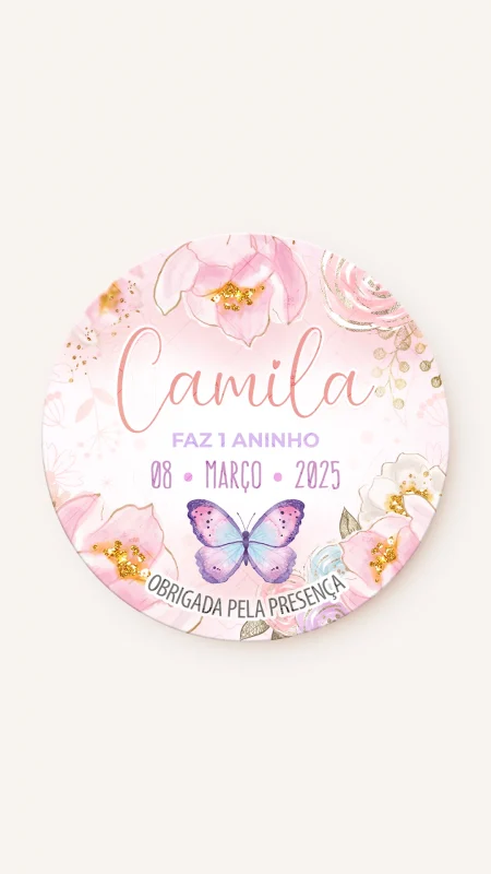 Tag Redonda Aniversário Voo das Borboletas