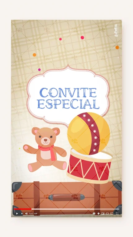 Convite Animado Aniversário Meu Brinquedo Vintage