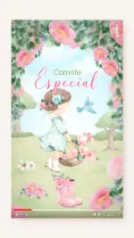 Convite Animado Aniversário Nosso Jardim Encantado (Castanho)