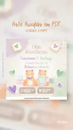 Convite Animado Chá Revelação Quartinho dos Ursos (Verde e Lilás)