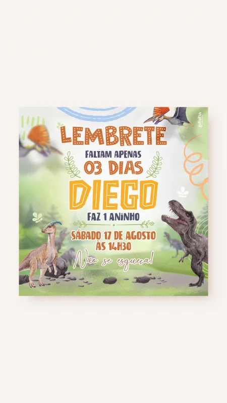 Lembrete Aniversário Jurassic World