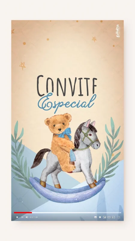 Convite Animado Aniversário Carrossel dos Ursos