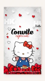 Convite Animado Aniversário Festa do Laço da Hello Kitty