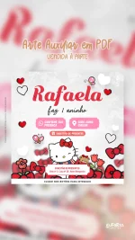 Convite Animado Aniversário Festa do Laço da Hello Kitty