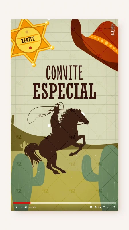 Convite Animado Aniversário Meu Haras Segura Peão