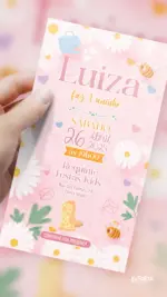 Convite Digital Aniversário Chuvinha das Margaridas Rosa