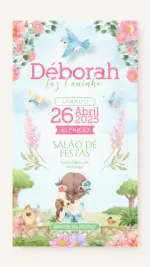Convite Digital Aniversário Nosso Jardim Encantado Castanho