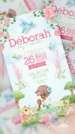 Convite Digital Aniversário Nosso Jardim Encantado Castanho