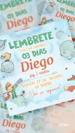Lembrete Aniversário Conto do Pequeno Príncipe - Loiro