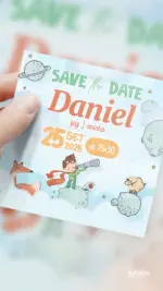 Save the Date Aniversário Conto do Pequeno Príncipe - Castanho
