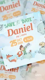 Save the Date Aniversário Conto do Pequeno Príncipe - Castanho