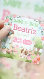Save the Date Aniversário Nosso Jardim Encantado - Castanho