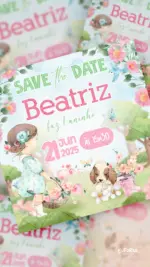 Save the Date Aniversário Nosso Jardim Encantado - Castanho