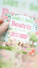 Save the Date Aniversário Nosso Jardim Encantado - Loiro