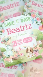 Save the Date Aniversário Nosso Jardim Encantado - Loiro