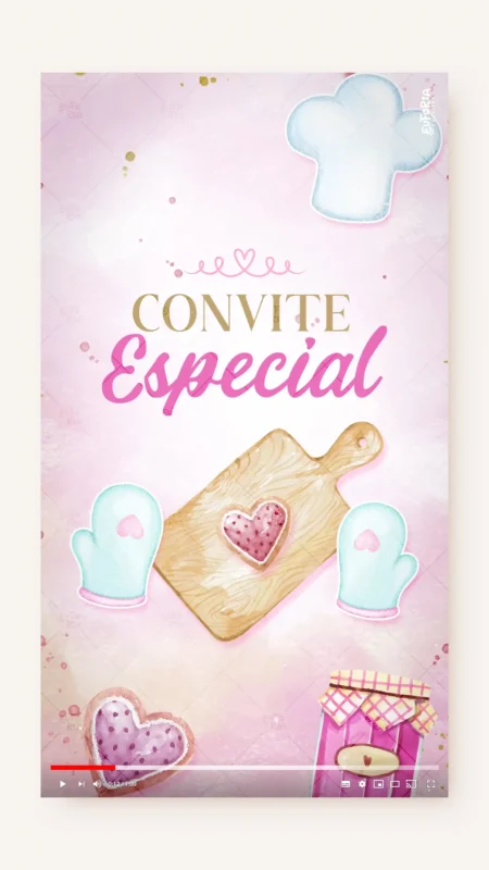 Convite Animado Aniversário Confeitaria Doce Patisserie