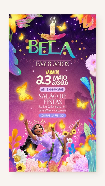 Convite Digital Aniversário La Casita Encanto - Isabela