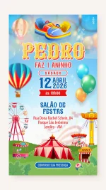 Convite Digital Aniversário Meu Parque de Diversões