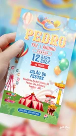 Convite Digital Aniversário Meu Parque de Diversões