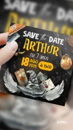 Save the Date Aniversário Harry Potter Ministro da Mágica