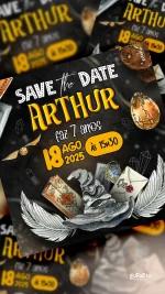 Save the Date Aniversário Harry Potter Ministro da Mágica