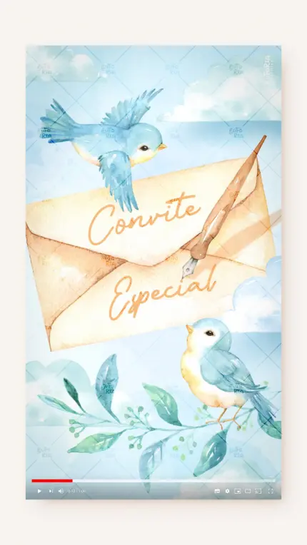 Convite Animado Aniversário Cantando com os Pássaros
