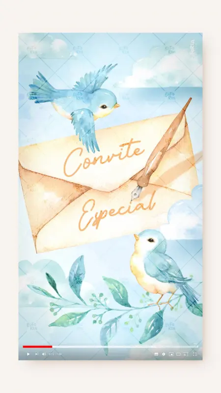 Convite Animado Aniversário Cantando com os Pássaros