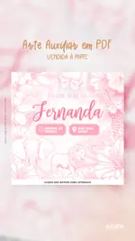 Convite Animado Chá de Bebê Safari Toile de Jouy Rosa