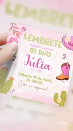 Lembrete Aniversário Patricinha Boiadeira