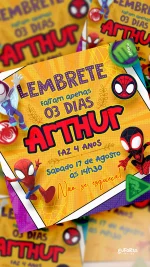 Lembrete Aniversário Spidey e Seus Amigos Espetaculares