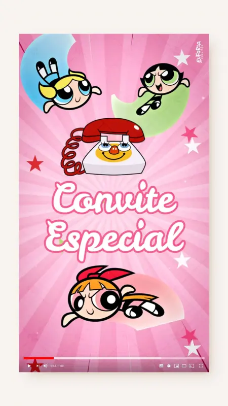 Convite Animado Aniversário As Meninas Superpoderosas