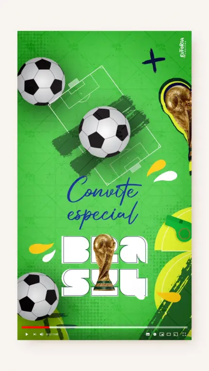 Convite Animado Aniversário Futebol Copa do Mundo 2026